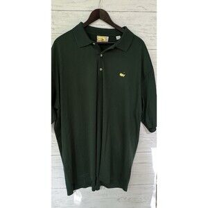 MASTERS Shirt Men’s XL Green Solid Augusta 60's Two-Ply Mercerized Golf Polo